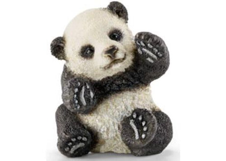 Adorable Schleich panda cub figurine, perfect for imaginative play and teaching kids about wildlife conservation.