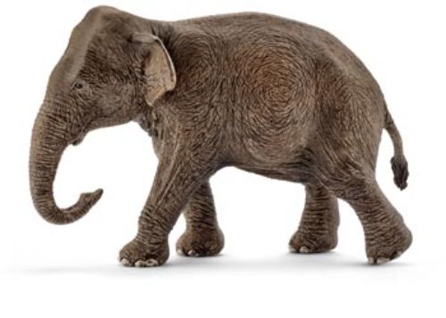 Female Schleich Asian elephant figure with vibrant colors and flexible trunk, perfect for imaginative play and learning.