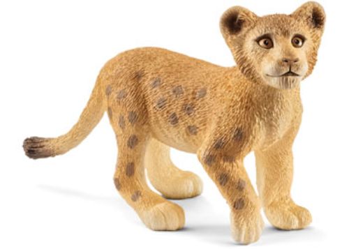 Hand-painted Schleich Lion Cub figurine with intricate details, perfect for imaginative play and wildlife education.