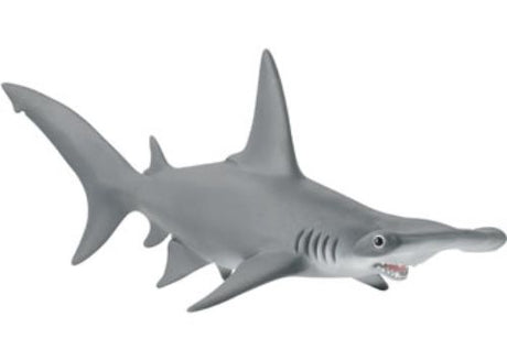 Realistic Schleich Hammerhead Shark figurine, showcasing detailed design and unique head shape for imaginative ocean play.