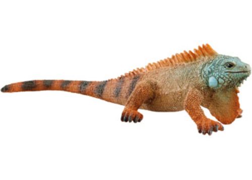 Realistic Schleich Iguana figurine with vibrant colors and intricate details, perfect for play or display.