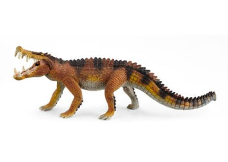 Realistic Schleich Kaprosuchus figure, showcasing boar crocodile features from the Late Cretaceous period, perfect for play and collection.