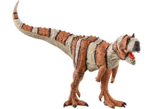 Detailed Schleich Majungasaurus dinosaur figure, showcasing its fierce skull and robust build for imaginative play and display.