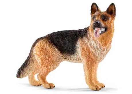 Lifelike Schleich German Shepherd figurine, promoting imaginative play and educating kids about this intelligent dog breed.