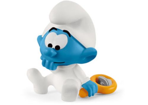 Colorful Baby Smurf figurine with hand-painted details, perfect for play and display in the Smurfs collection.