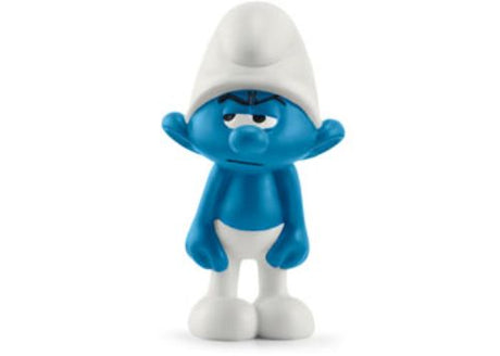 Grouchy Smurf collectible figure by Schleich, featuring detailed craftsmanship and perfect for play and display.