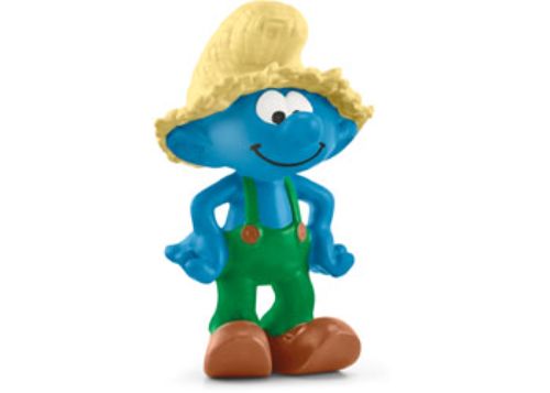 Colorful Farmer Smurf figurine, perfect for imaginative play and storytelling adventures in the Smurfs universe.