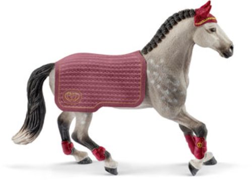 Schleich Trakehner mare figurine with fly veil, showcasing elegance for collectors and imaginative play.