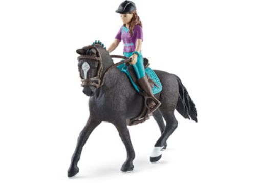 Lisa, a passionate rider, stands beside her loyal horse Storm in this detailed, imaginative playset for young equestrians.