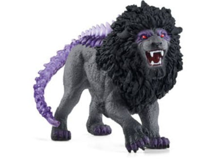 Majestic Schleich Shadow Lion figurine featuring lifelike details and dark coloring, perfect for play or display.