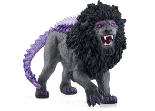 Majestic Schleich Shadow Lion figurine featuring lifelike details and dark coloring, perfect for play or display.