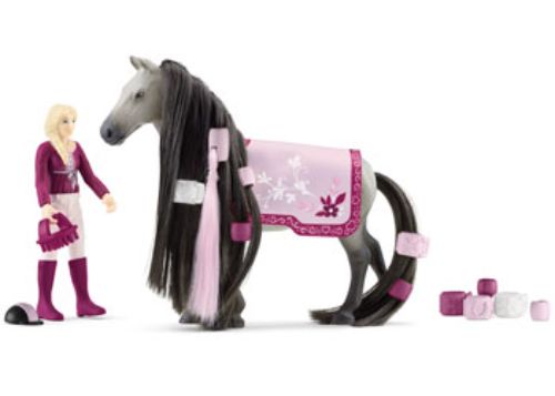 Sofia and her horse Dusty from the Schleich Starter Set, designed for imaginative play and storytelling for kids.