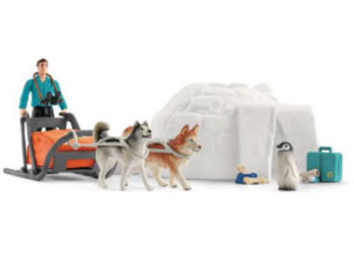 Schleich Antarctic Expedition playset featuring penguins, seals, and an icebreaker for imaginative and educational play.