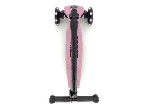 Vibrant LED Rose scooter for kids, featuring height-adjustable handlebar and illuminating wheels for safety and fun.