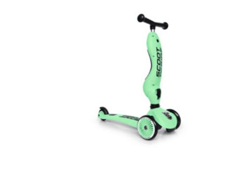 Vibrant Kiwi 2-in-1 kickboard scooter for kids aged 1 to 5, featuring adjustable seat height and enhanced safety design.