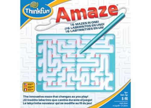 Handheld maze puzzle featuring 16 unique challenges, a stylus, and movable pathways for endless brainteaser fun.