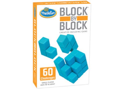 ThinkFun Block by Block: Engaging logic game with 60 challenge cards and colorful puzzle pieces for creative 3D construction.