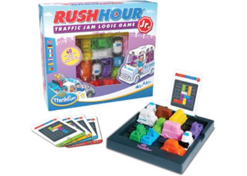 "Rush Hour Junior game featuring an ice cream truck navigating through blocking vehicles, enhancing logic skills for kids."