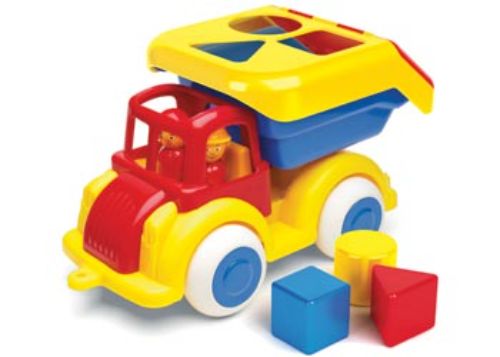 Viking Toys Jumbo Shape Truck with 3 shapes and 2 figures, fostering creativity and fine motor skills for toddlers 12 months+.