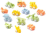 Eco-friendly Viking Toys Eco Chubbies Mix features vibrant toy vehicles designed for toddlers’ fine motor skill development.