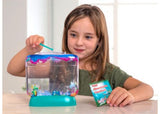 Underwater World Box Kit featuring Aqua Dragons eggs, tank, food, aerator, and instructions for kids aged 6+.