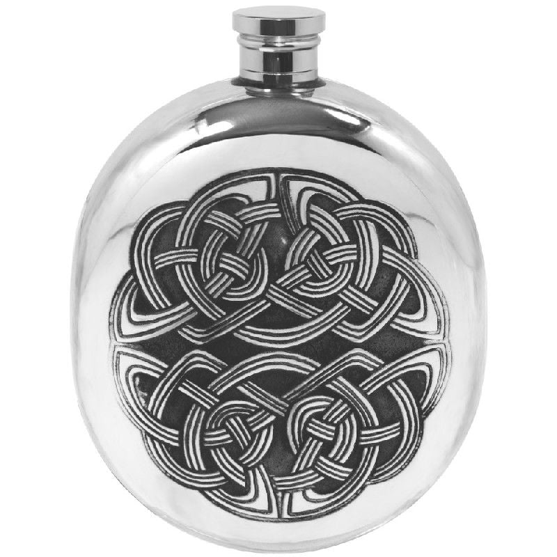 Stylish 6 oz stainless steel hip flask, perfect for outdoor activities, with a secure cap and portable design for easy travel.