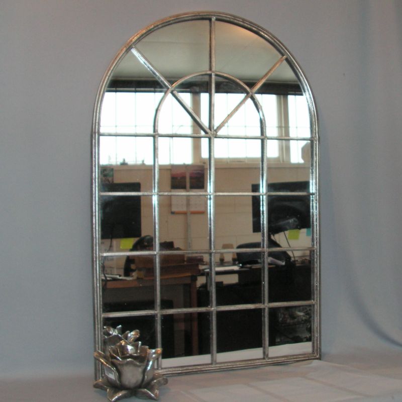 Elegant A/Silver Church Window mirror (90 x 60cm) with aluminum frame, enhancing decor and creating spatial illusion.