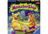 Ravensburger Monster Slap Game with colorful slime hands and monsters, perfect for fast-paced family fun for ages 5 and up.