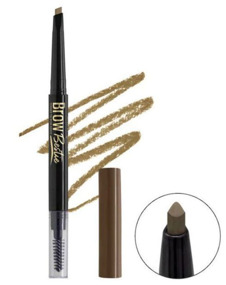 LA Girl Brow Bestie Pencil in Dark Blonde with twistable tip for precise brow shaping and built-in spoolie for blending.