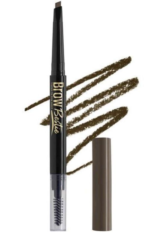 LA Girl Brow Bestie Pencil in Brunette with twistable tip and spoolie for natural, defined brows. Ideal for precise brow styling.