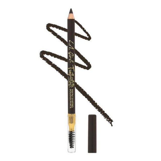 LA Girl Featherlite Powder Brow Pencil in Dark Brown, featuring a unique powder formula for defined, natural-looking brows.