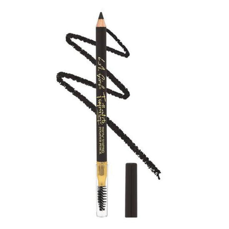 LA Girl Featherlite Powder Brow Pencil in Soft Black, featuring a unique powder formula for natural, defined, and fluffy brows.