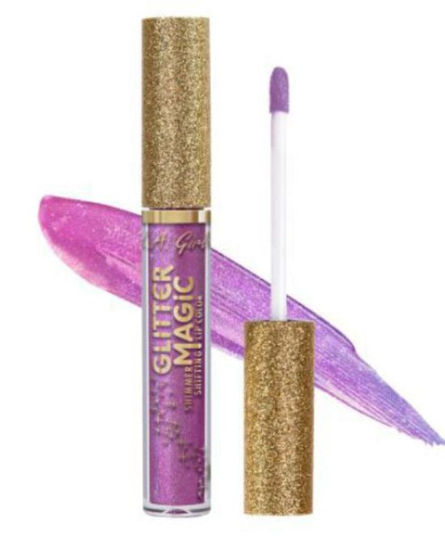 LA Girl Glitter Magic Lip Color in Hypnotic, featuring a matte base that transforms to a sparkling glittery finish.