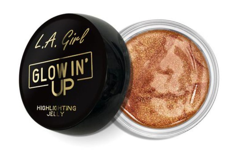 LA Girl Glowin' Up Jelly - Gimme Glow, a water-based highlighter with a dewy finish and available in eight radiant shades.