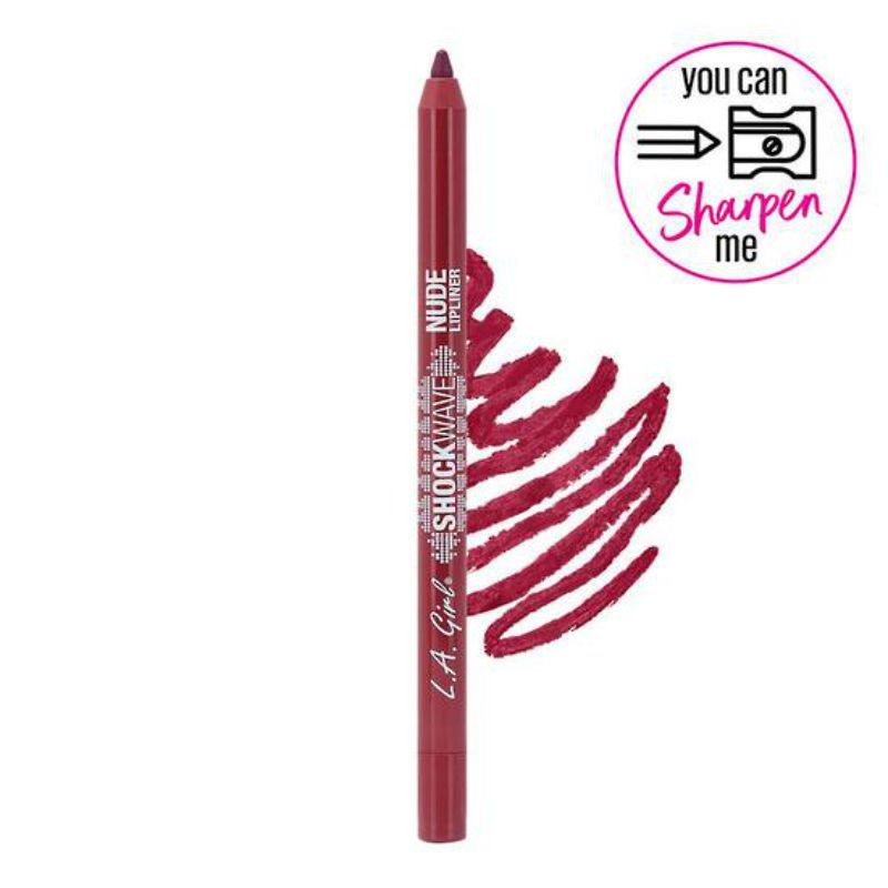 LA Girl Shockwave Nude Lipliner Pencil in Karma, a creamy, long-lasting lip liner for a defined, chic lip look.