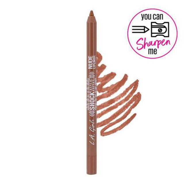 LA Girl Shockwave Nude Lipliner Pencil in 'Sand Storm', a creamy, long-lasting nude lipliner for precise application.