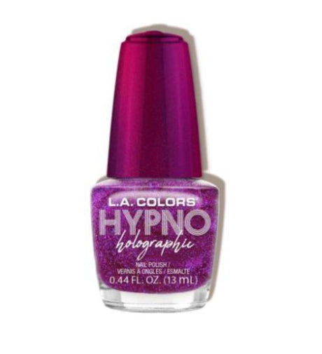 Iridescent LA Colors Hypno Holographic Nail Polish in Euphoric, showcasing stunning, light-reflecting holographic shimmer.