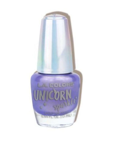 LA Colors Unicorn Sparkle Nail Polish in Sweet Enchantment features shimmering, multi-colored glitters for dazzling, magical nails.