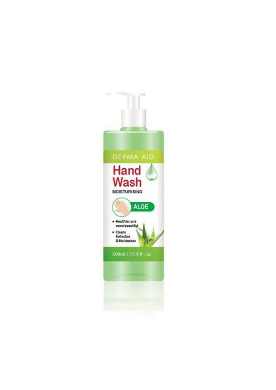 Gentle aloe-infused 500ml hand wash in a pump bottle, effectively kills 99.9% of germs while hydrating hands.