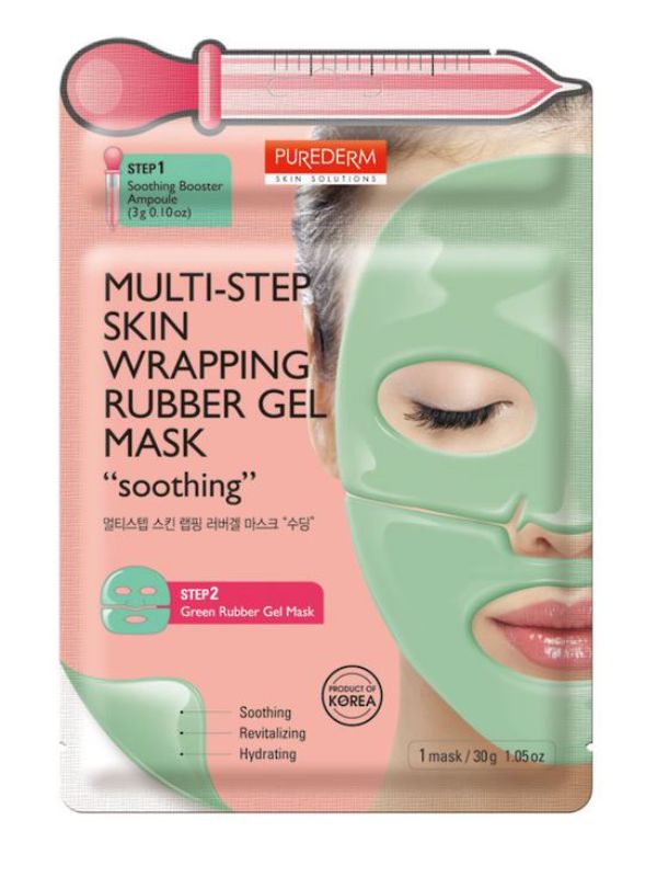 Soothing rubber gel mask with firming ampoule for deeply hydrated, rejuvenated skin; ideal for self-care and hydration.