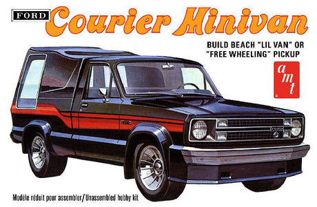 1/25 scale model kit of the 1978 Ford Courier Minivan, featuring 121 parts for customization and vintage detail.