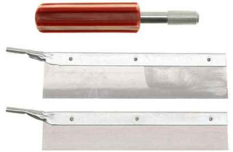 Hobby Tool #5 with K5 handle and two steel saw blades for precise cutting of wood, metals, and plastics in DIY projects.