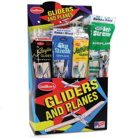 A diverse set of 48 balsa wood glider models, ideal for creative fun and learning about flight principles.