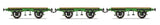 Hornby L&MR Flat Bed Wagon Pack featuring 3 detailed wagons inspired by Stephenson's Rocket for OO gauge models.