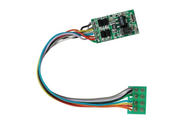 Hornby xxDCC Loco Decoder 1.3 (6) enhances model train control with adjustable speeds, light functions, and reliable safety features.