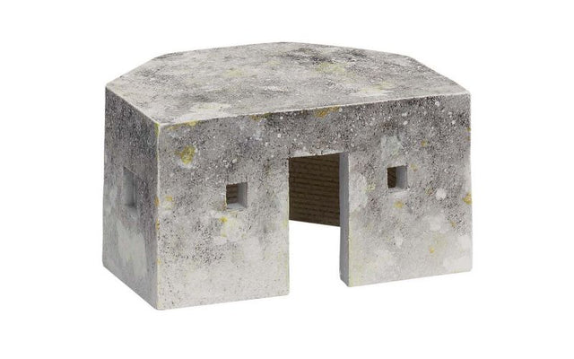 Detailed Hornby Pill Box model, showcasing traditional British architecture for railway layouts and dioramas.