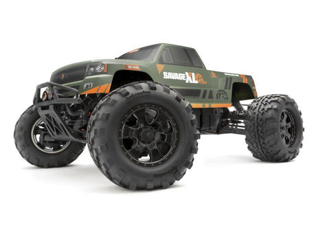 Premium painted bodyshell for HPI Racing Savage GTXL-1, offering durability, style, and impact resistance for RC enthusiasts.