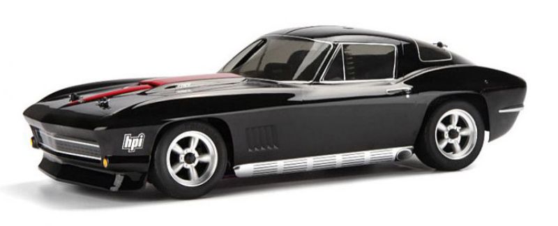'67 Corvette body for 1/10 touring cars, featuring photorealistic decals and easy installation accessories.