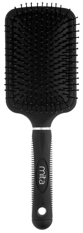 Ionic paddle brush for all hair types, reduces frizz and static for smooth, shiny hair with ergonomic grip.