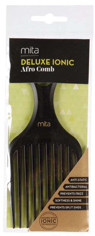 Large Mita Daily Afro Comb (15.5cm) for effortless detangling and styling of textured hair. Ideal for natural looks.